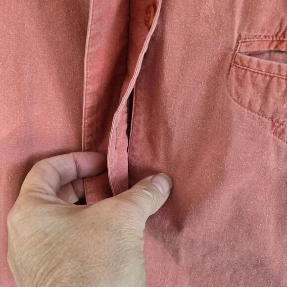 Vintage Forenza 1980s Large Terracotta Button-Up Womens Shirt Long Sleeve - Picture 6 of 8